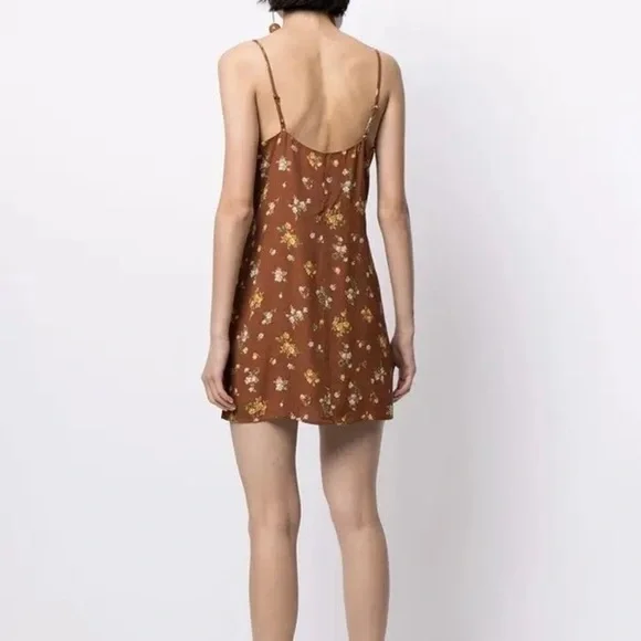 Reformation Ventura floral-print slip dress in Brown - size S - Picture 6 of 12